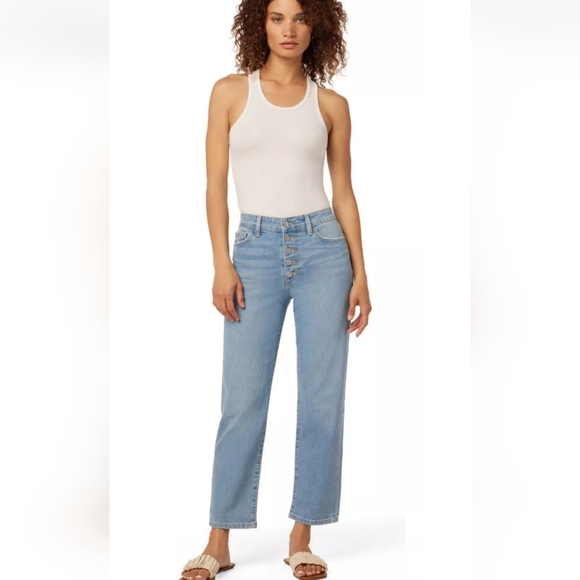 Joe’s Jeans High Rise Straight Crop Aruna Wash Button Fly Denim Size 32 NWT - Picture 2 of 12